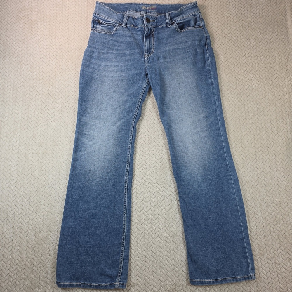 Wrangler Womens Bootcut Jeans Medium Wash Stretch Denim 10MWZDW Size 13x32